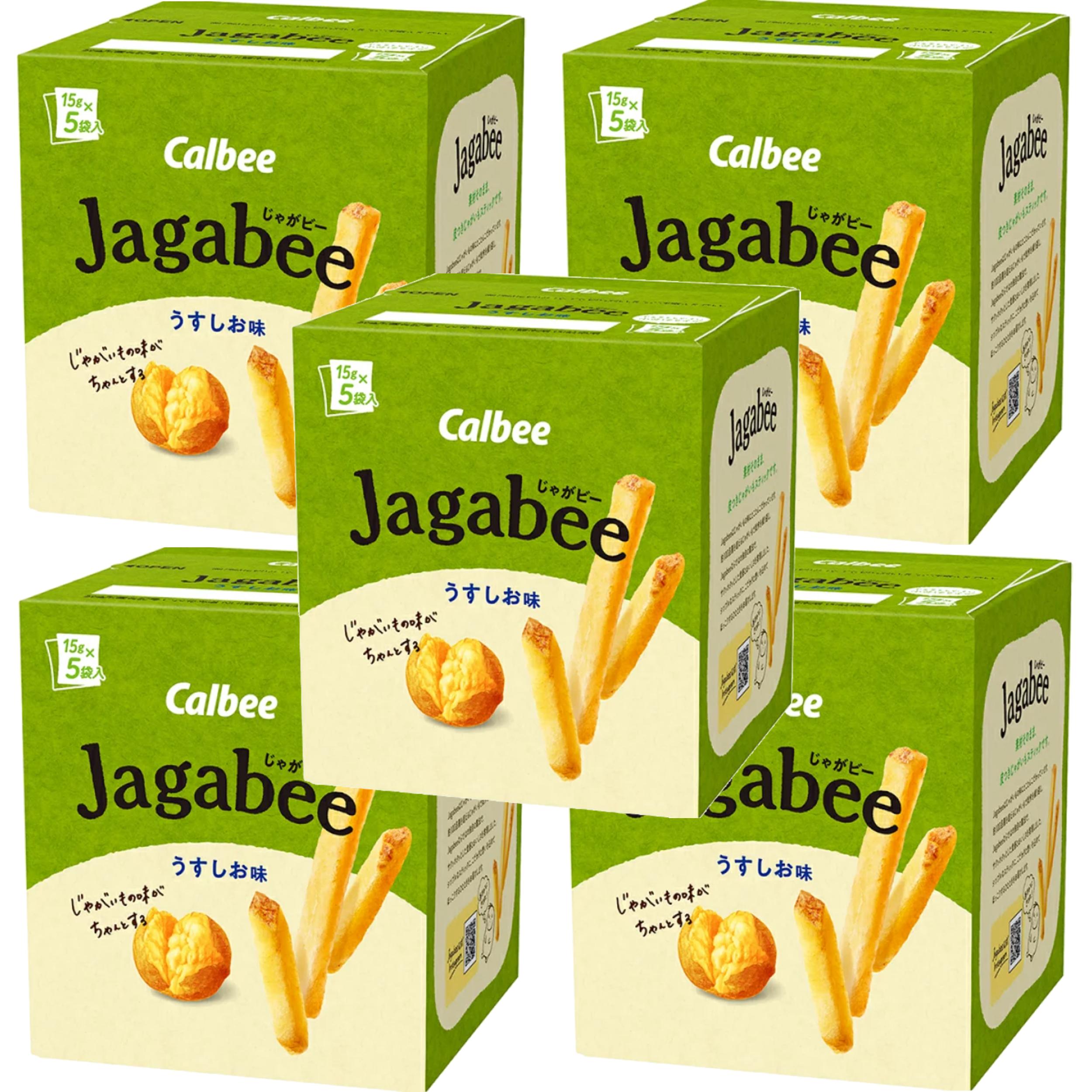 Bâtonnets de pommes de terre Calbee Jagabee Snack légèrement salés (paquet de 5 boîtes)