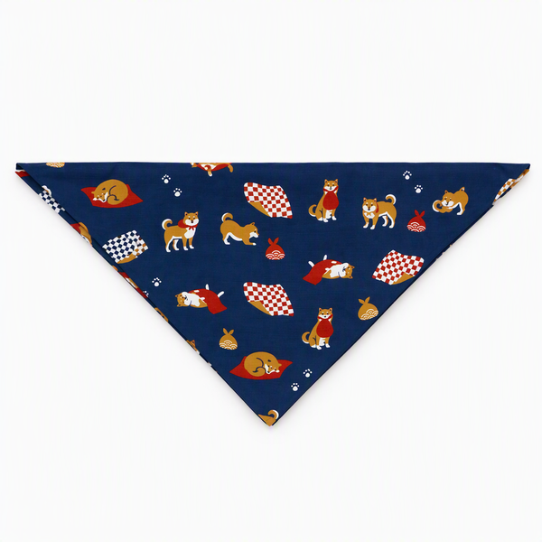 Furoshiki Shiba Inu Tissu d'emballage en coton bleu moyen 70 cm
