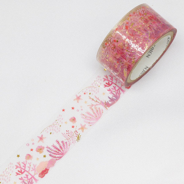 Kamiiso-Saien-Washi-Tape-Pink-Coral-Pattern-With-Gold-Clear-Tape-20mm-3-2025-05-15T04:16:23.418Z.jpg