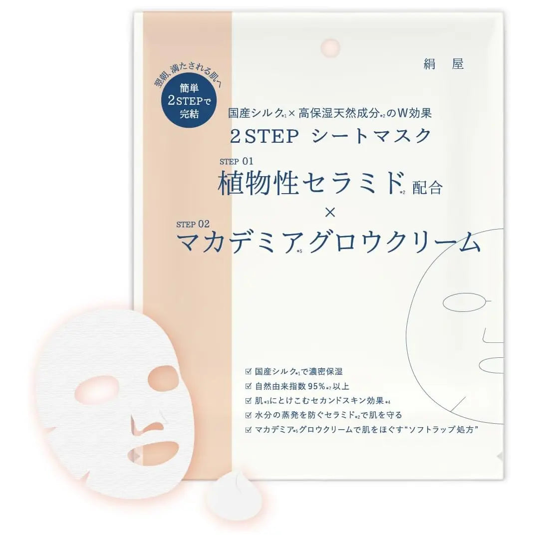 Kinuya Japanese Silk 2-Step Sheet Mask Hydrating Facial Mask & Cream Set