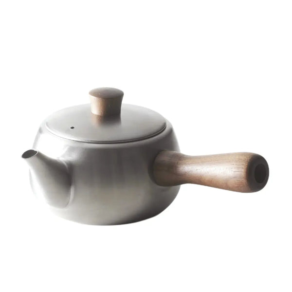 Théière japonaise traditionnelle Kogu avec poignée latérale en bois de noyer 370 ml