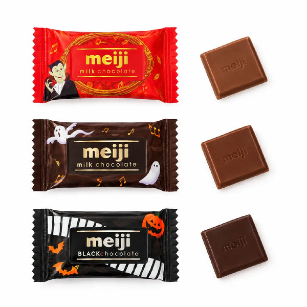Meiji Halloween Assortiment de chocolat au lait noir Minis Party Pack 108g 3,81 oz