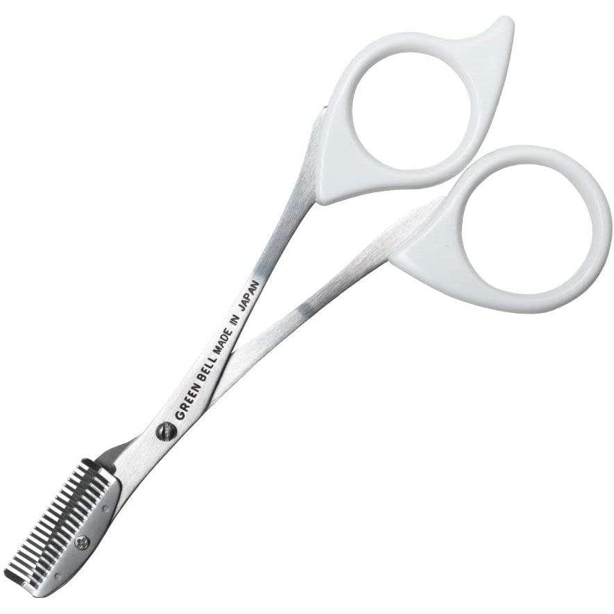 P-1-GRNB-EYBSCI-MI247-Green Bell Stainless Steel Eyebrow Scissors with Comb White MI-247.jpg