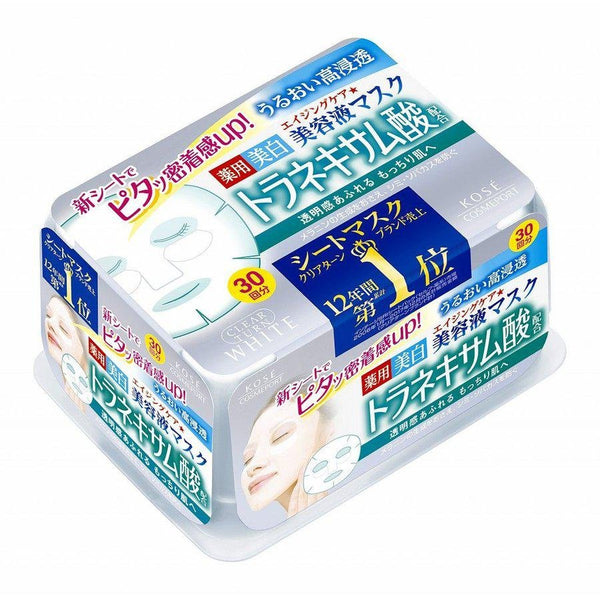 P-1-KOSE-CLTMSK-CZ30-Kose Clear Turn Tranexamic Acid Mask (Skin Brightening Face Mask) 30 Sheets.jpg
