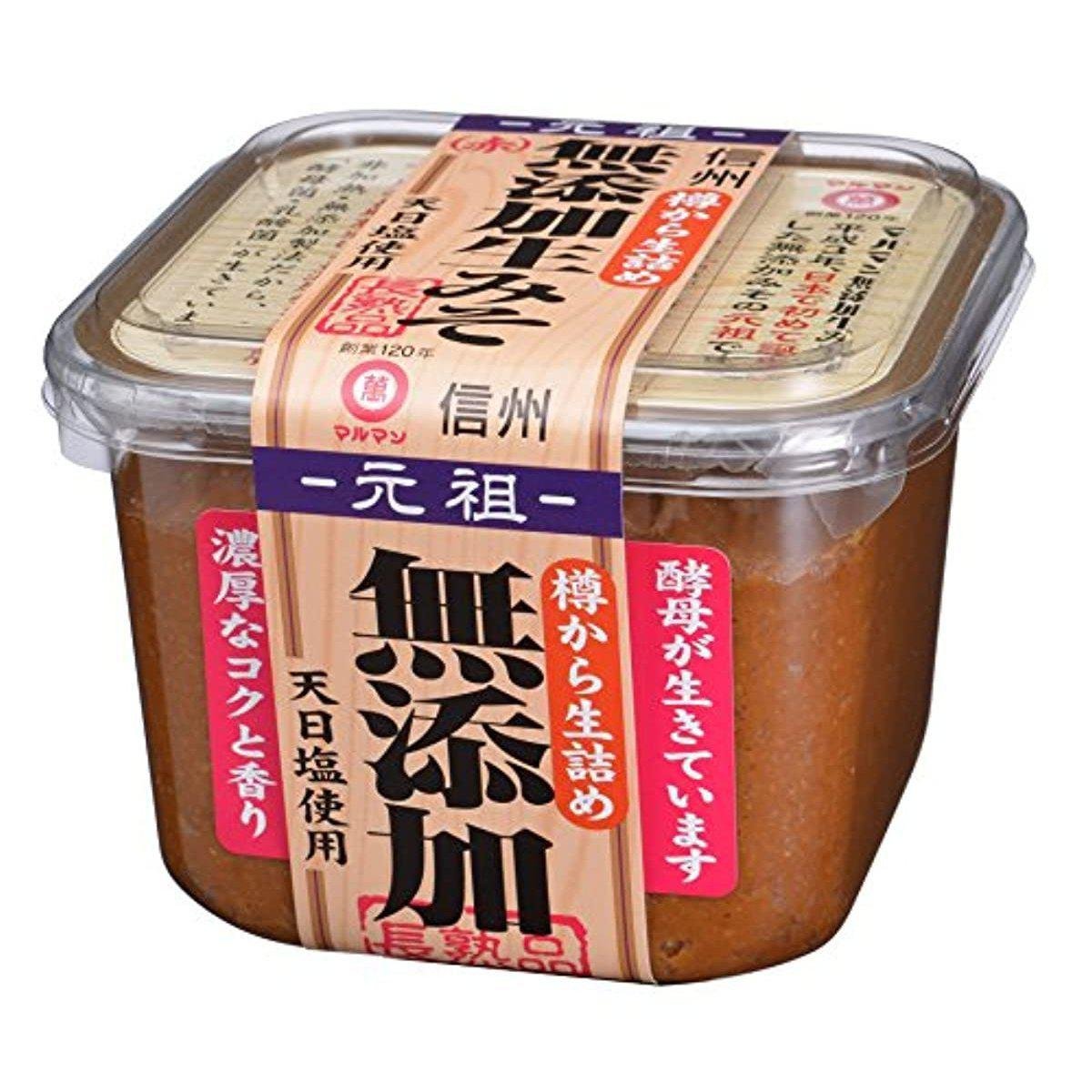 P-1-MMAN-AKAMSO-750-Maruman Mutenka Natural Nama Aka Red Miso Paste 750g.jpg