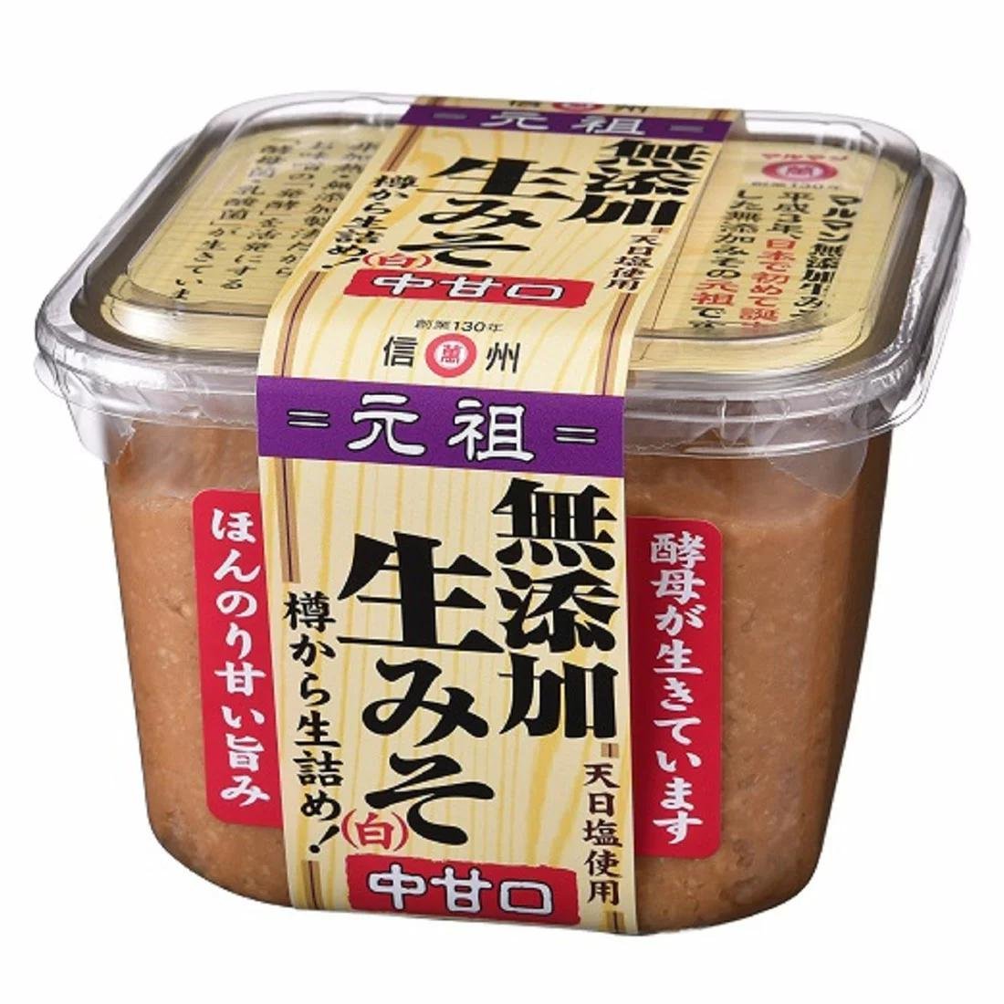 P-1-MMAN-WHTMSO-750-Maruman Mutenka Natural Nama Shiro White Miso Paste 750g.jpg