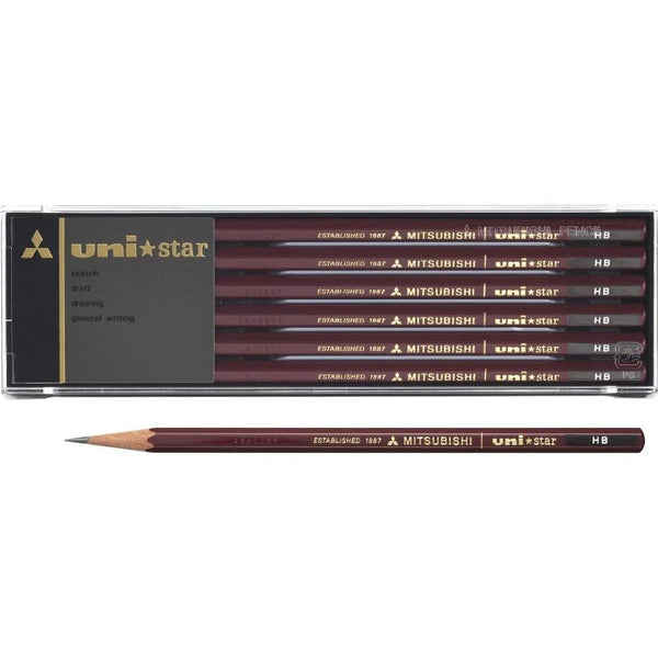 P-1-MTBI-STRPNC-HB12-Mitsubishi Uni Star Japanese Graphite Pencils HB 12 Pieces.jpg