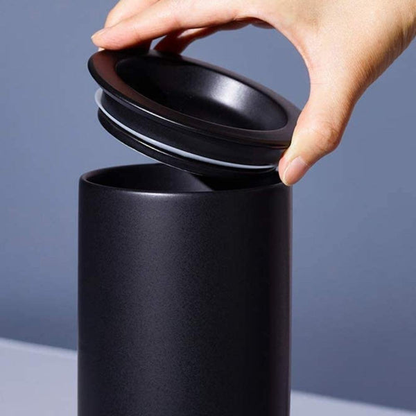P-2-CRES-CNISTR-C820BK-Cores Porcelain Canister Mino Ware Coffee Canister Black C820BK.jpg