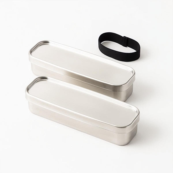 P-3-AIZA-BNTBOX-70134-Aizawa Rectangular Slim Two-Tier Lunch Box Stainless Steel Bento Box 700ml.jpg