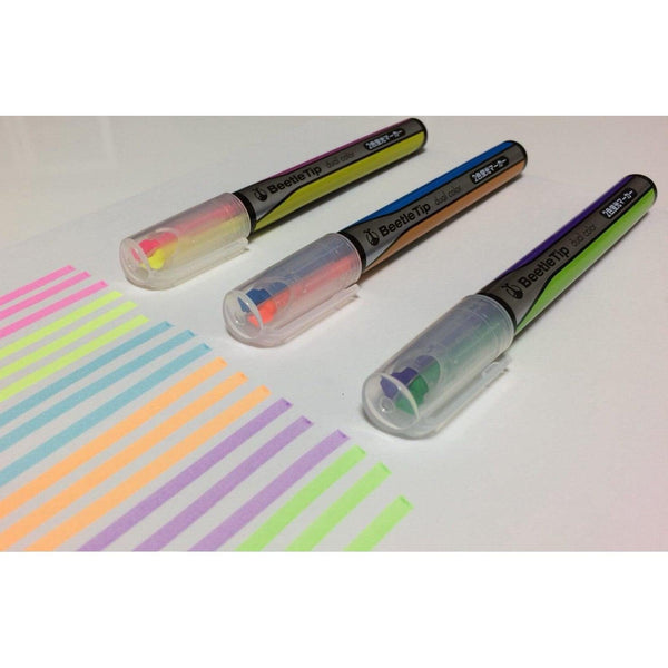 P-4-KKYO-BEETIP-PML3033S-Kokuyo Beetle Tip Dual Color Highlighter Set 3 Pens (6 Vivid Colors).jpg