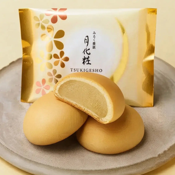 Tsukigesho Manju Rich White Bean Paste Japanese Milk Cakes 6 ct.