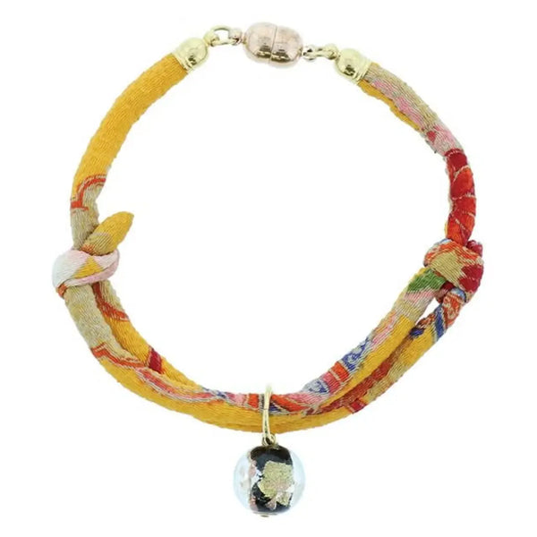 Add.Mate Collier pour chat de style japonais avec boule de verre jaune 17-28 cm