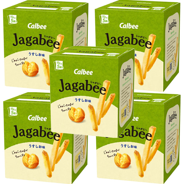 Bâtonnets de pommes de terre Calbee Jagabee Snack légèrement salés (paquet de 5 boîtes)