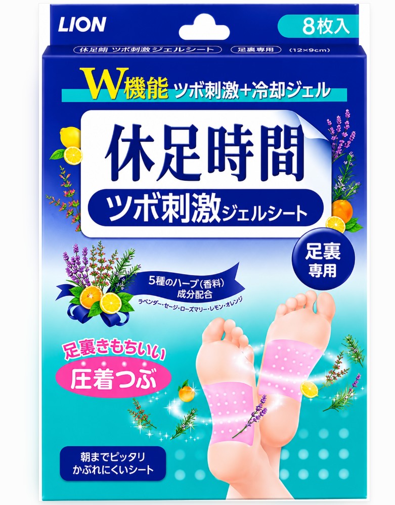 Kyusoku Jikan Coussin de gel rafraîchissant pour pieds 12 feuilles