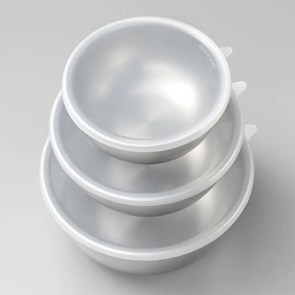 Enzo Stainless Steel Mixing Bowl with Silicone Lids 3-Piece Set 15-21cm