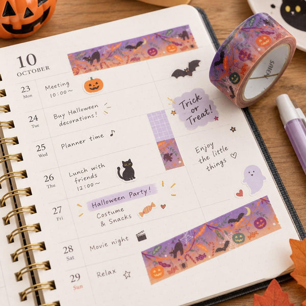 Ruban de masquage décoratif d'Halloween Washi Tape Conception de nuit d'Halloween