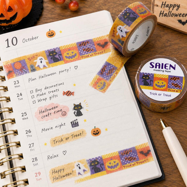 Halloween Decorative Masking Tape Washi Tape Trick or Treat Design
