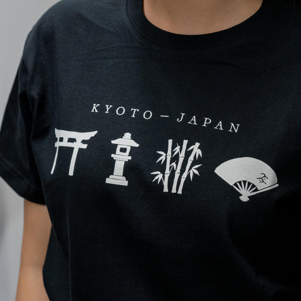 J Taste Kyoto T-Shirt Graphique T-Shirt Graphique Japonais Traditionnel Noir