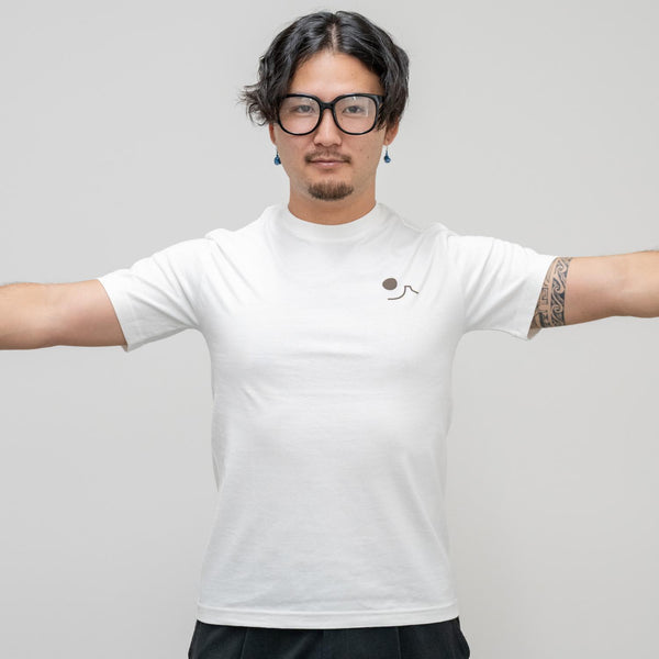 J Taste T-Shirt Geisha & Samouraï Sirotant Matcha Blanc