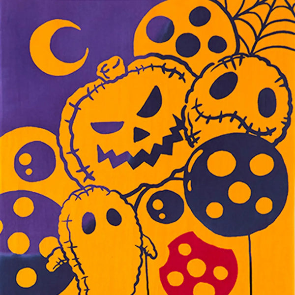 Kenema Tenugui Serviette Halloween Ballon Tissu de coton teint à la main traditionnel