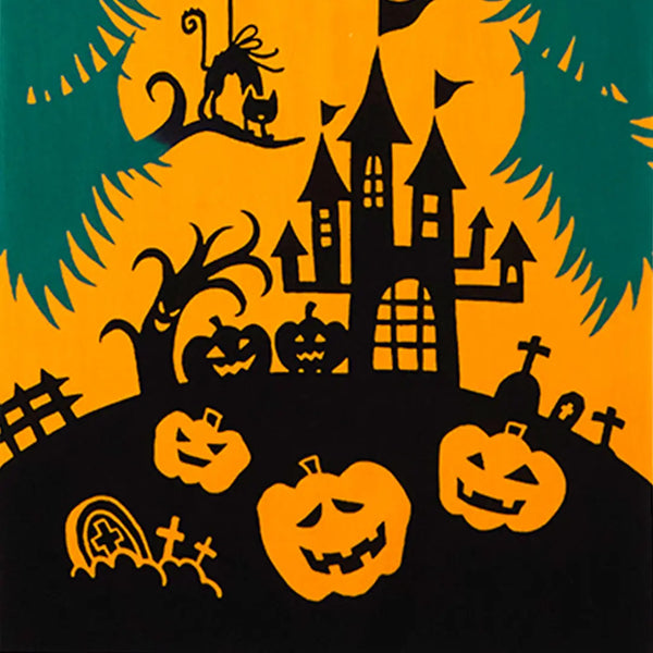 Kenema Tenugui Serviette Halloween Ballon Tissu de coton teint à la main traditionnel
