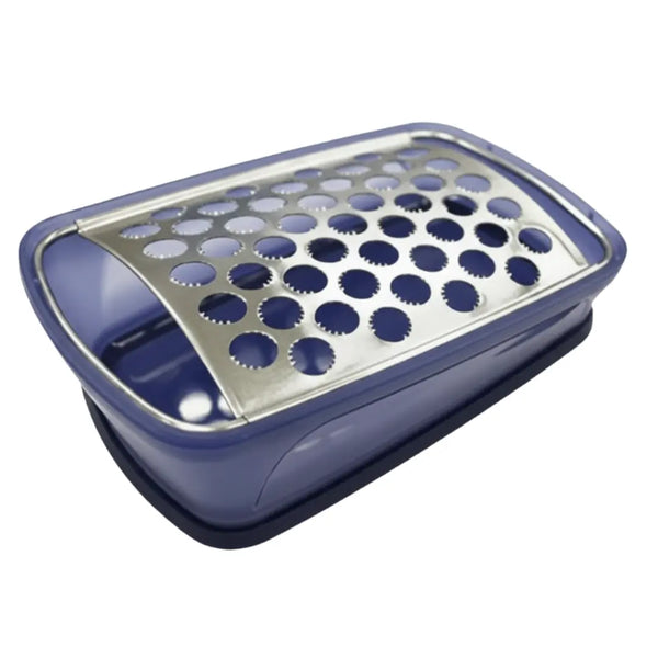 Kiya Multi-Purpose Stainless Steel Food Grater with Built-in Tray (Navy Blue)