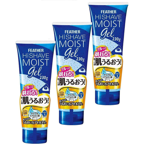 P-1-FTH-SHVGEL-230:3-Feather Hi Shave Moist Shaving Gel (Pack of 3).jpg