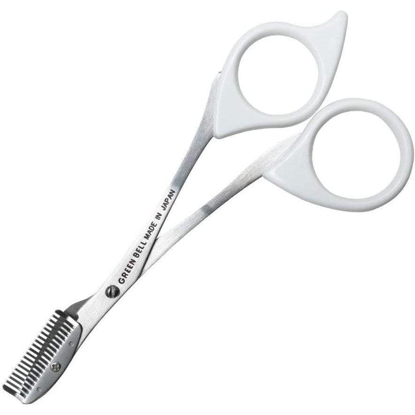 P-1-GRNB-EYBSCI-MI247-Green Bell Stainless Steel Eyebrow Scissors with Comb White MI-247.jpg
