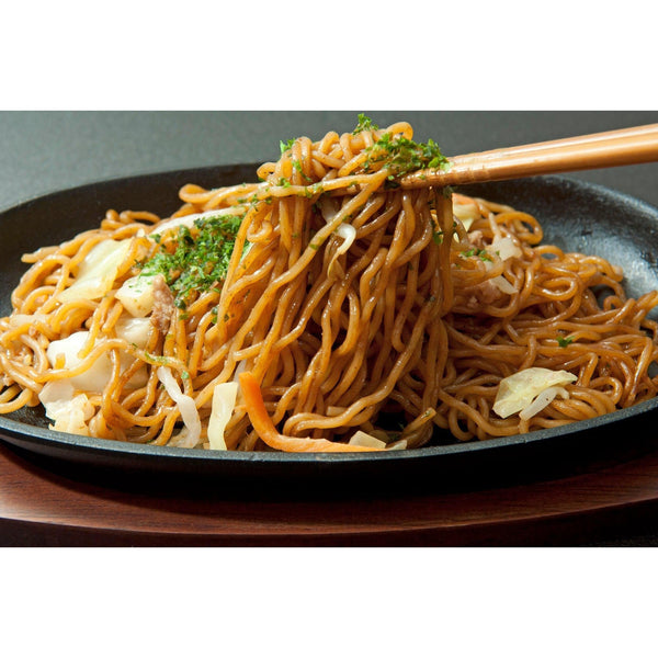 P-2-IKNG-YKBPLA-1-Ikenaga Cast Iron Yakisoba Plate Sizzling Plate With Wooden Stand.jpg