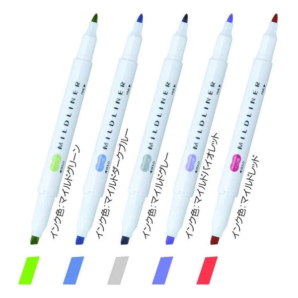 P-2-ZBRA-MRKELC-WKT75CNCN-Zebra Mildliner Highlighter Markers Elegant Colors WKT7-5C-NC-N.jpg