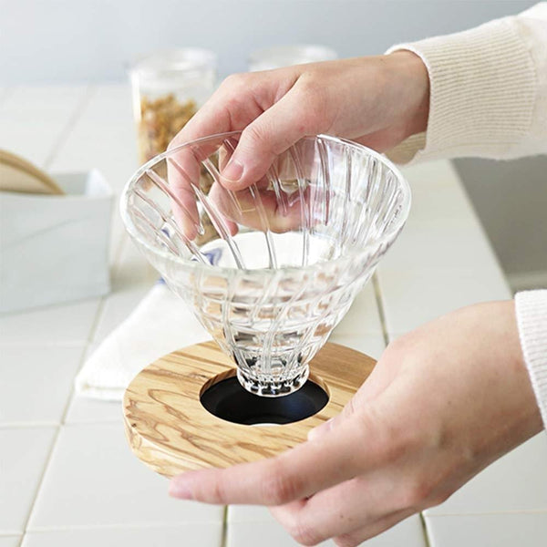 P-3-HRIO-DRIPER-VDG02OV-Hario V60 Glass Coffee Dripper with Olive Wood 1-4 Cups VDGR-02-OV.jpg