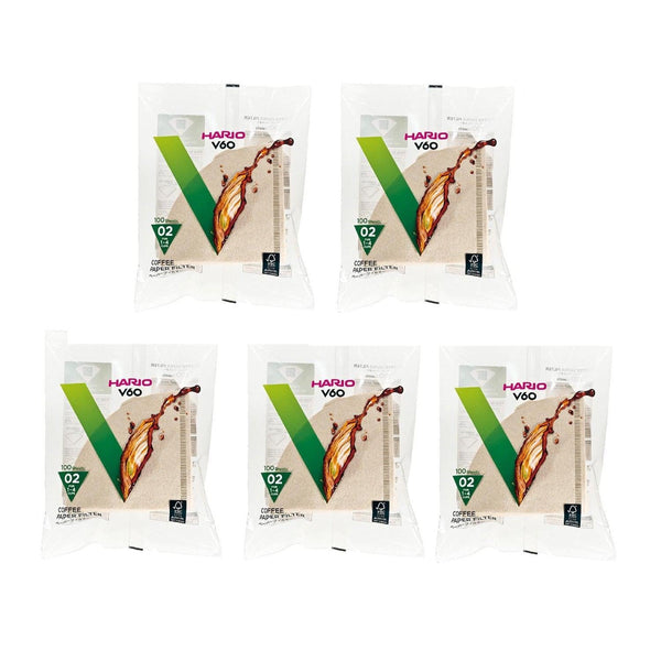 Papier filtre à café Hario V60 taille 02 brun naturel VCF-02-100M